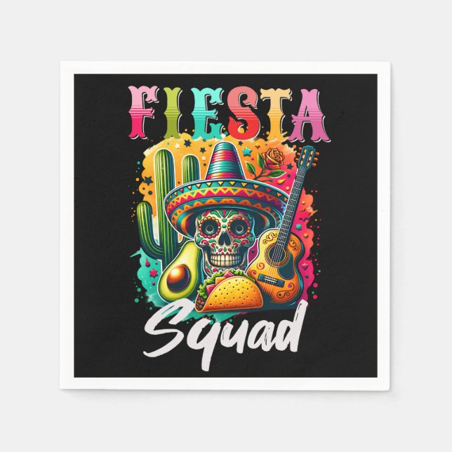 Färgfull Cinco de Mayo Fiesta Squad-design Pappersservett (Framsidan)