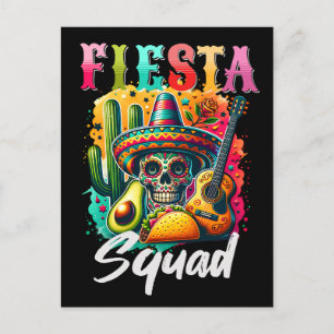Färgfull Cinco de Mayo Fiesta Squad-design Vykort