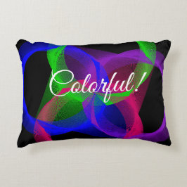 Färgfull cirkulär geometrisk dekorfärg prydnadskudde
