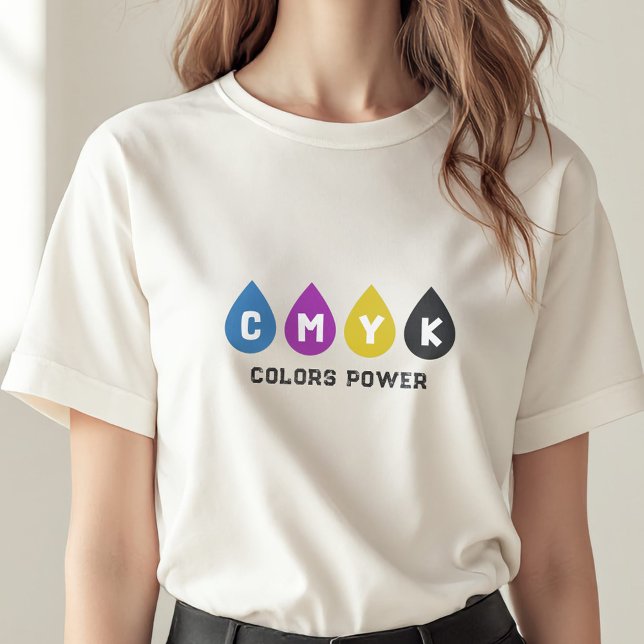 Färgfull CMYK Bläck droppar Kvinnor T-Shirt (Colorful CMYK Ink Drops Women's T-Shirt)