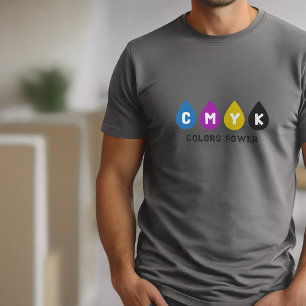 Färgfull CMYK Bläck droppar Manar-Shirt T Shirt