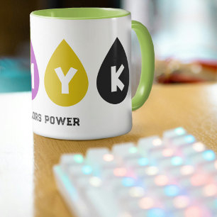 Färgfull CMYK Bläck släpper Mugg