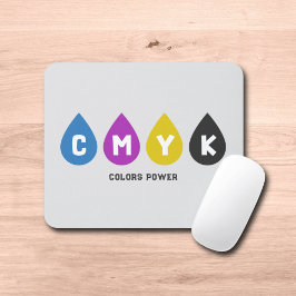 Färgfull CMYK Bläck släpper musknappen Musmatta