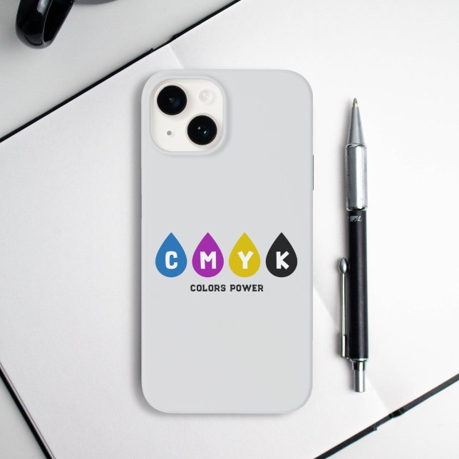 Färgfull CMYK Bläck tappar telefonväska (Colorful CMYK Ink Drops Phone Case)
