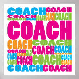 Färgfull coach poster