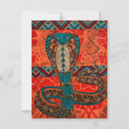 Färgfull Cobra Anteckningskort