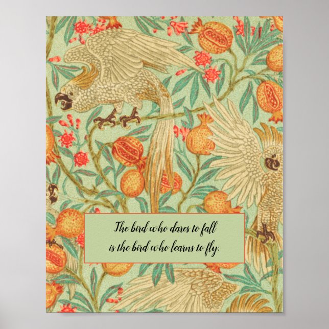 Färgfull Cockatoo Vintage Bird Poster (Framsidan)