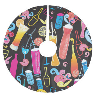 Färgfull cocktails Graphic Seamless Mönster Julgransmatta Borstad Polyester