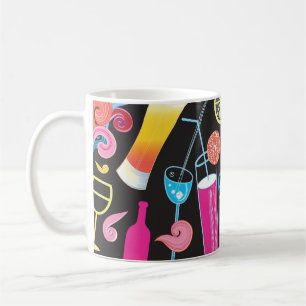 Färgfull cocktails Graphic Seamless Mönster Kaffemugg