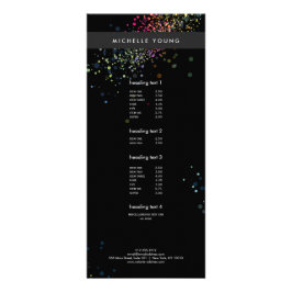 Färgfull Confetti Bokeh på Black Modern Reklamkort