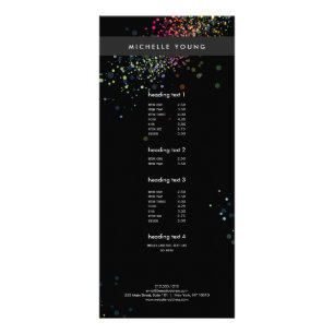 Färgfull Confetti Bokeh på Black Modern Reklamkort
