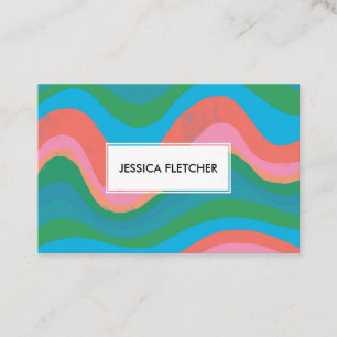 Färgfull Coola för att Vågigt Rand minimalistis Visitkort
