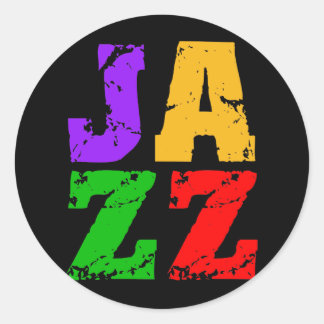 Färgfull coola jazz runt klistermärke
