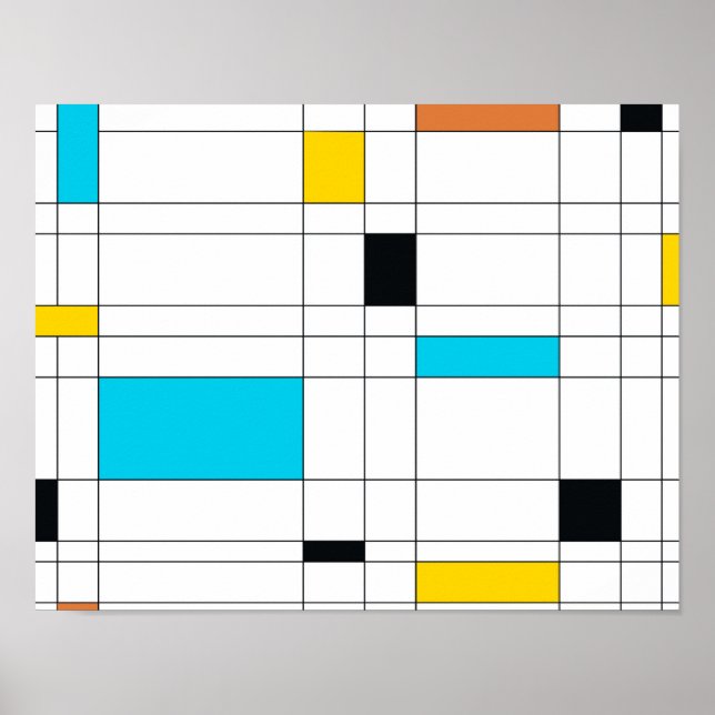 Färgfull, coola, trendig, modern illustrationskons poster (Framsidan)