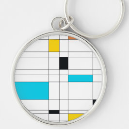 Färgfull, coola, trendig, modern illustrationskons rund silverfärgad nyckelring