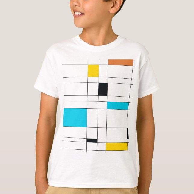 Färgfull, coola, trendig, modern illustrationskons t shirt (Framsida)