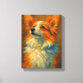 Färgfull Corgi Hund Painting i Brushstroke Stil Canvastryck