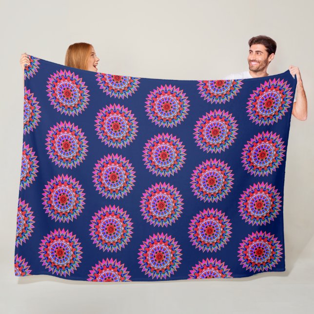 Färgfull Costa Rica Folklore Design Fleece Blanket (På plats)
