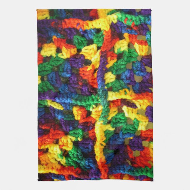 Färgfull Crochet Kökshandduk (Vertikal)