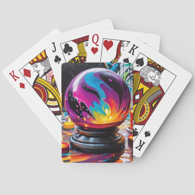 Färgfull Crystal Boll Casinokort (Baksidan)
