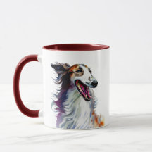 Färgfull Cute Borzoi Art | Vibrant Greyhound Art