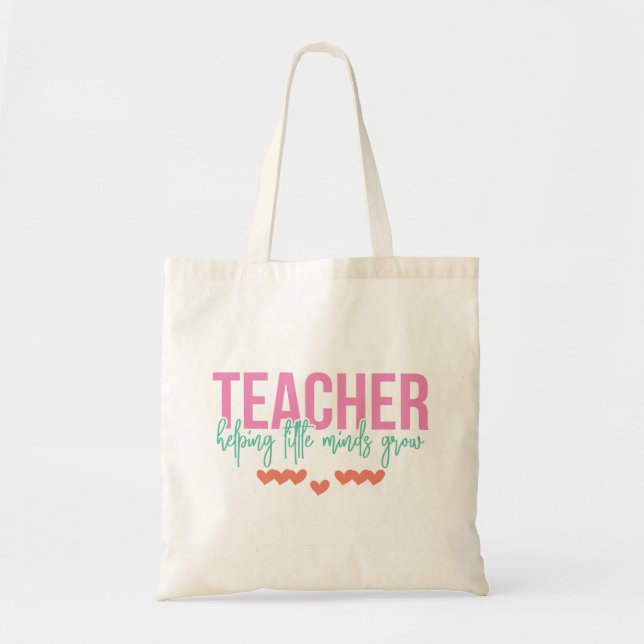 Färgfull Cute Teacher-avskrivning, tote-bag Tygkasse (Framsidan)