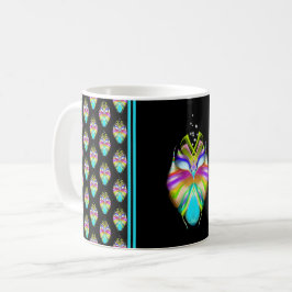 Färgfull cyan och svart Oracle Uggla Kaffemugg