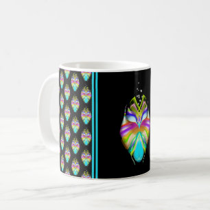 Färgfull cyan och svart Oracle Uggla Kaffemugg