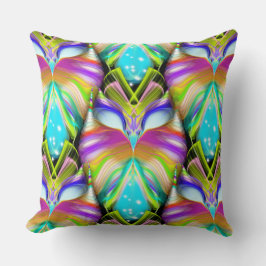 Färgfull cyan och svart Oracle Uggla Mönster Kudde