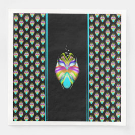 Färgfull cyan och svart Oracle Uggla Pappersservett