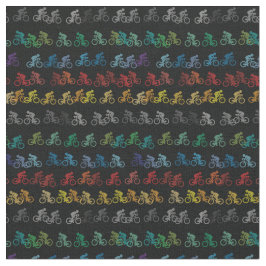 Färgfull cykel Mönster på Black Fabric Tyg
