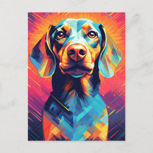 Färgfull Dachshund Art Vykort
