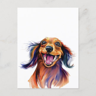 Färgfull Dachshund-design Vykort