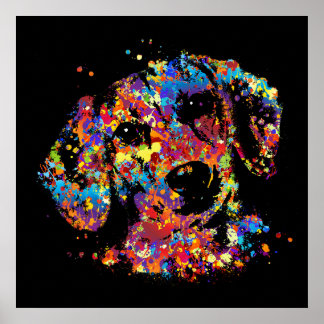 Färgfull Dachshund-hund - Doxie Poster