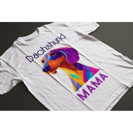 Färgfull Dachshund Mamma T-Shirt