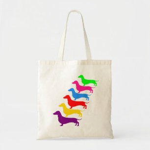 Färgfull Dachshund Tote Bag Tygkasse