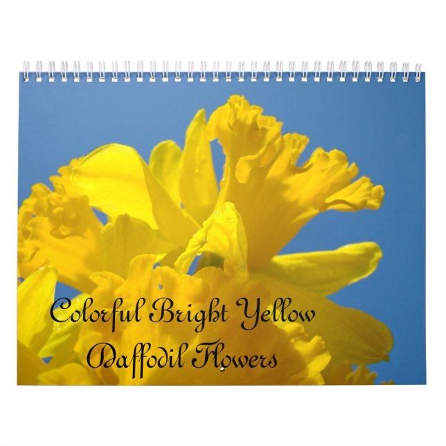 Färgfull Daffodil Flowers-kalender för Gult Kalender (Omslag)