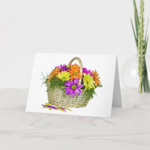 Färgfull Daisy Basket Kort
