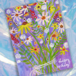Färgfull Daisy Bouquet Grattis på födelsedagen Vykort<br><div class="desc">Anpassa kortet med egen text på baksidan! Kolla min butik för mer!</div>