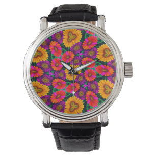 Färgfull Daisy Bouquet Mönster Armbandsur