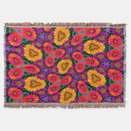 Färgfull Daisy Bouquet Mönster Filt