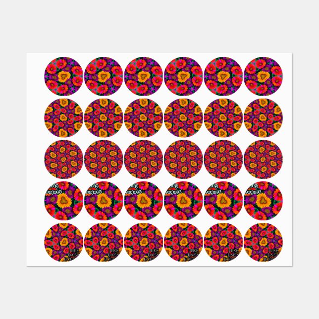 Färgfull Daisy Bouquet Mönster Klistermärke (Ark)