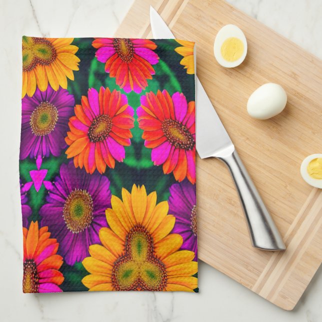 Färgfull Daisy Bouquet Mönster Kökshandduk (Vikt i Fjärdedel)
