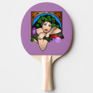 Färgfull Dam Ping Pong Paddle Pingisracket