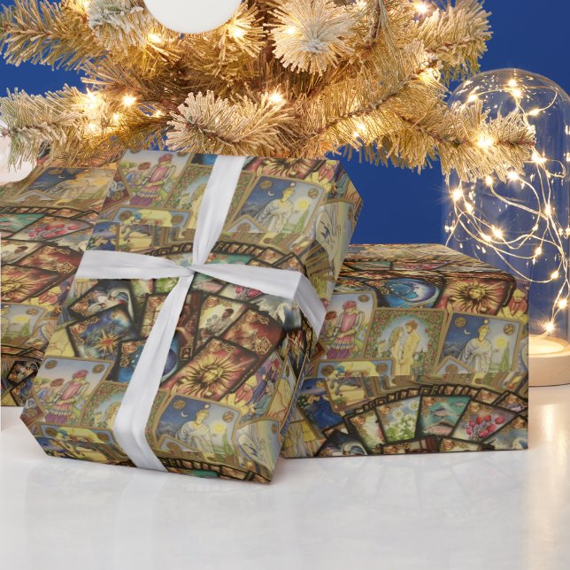 Färgfull DDR-bild (Tarot Card Dold Spread Illustra Presentpapper (Helgdagar)