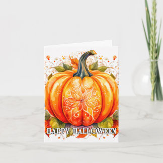 Färgfull Dekoration Hösten Halloween Pumpkin Kort