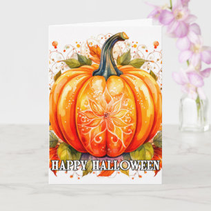 Färgfull Dekoration Hösten Halloween Pumpkin Kort