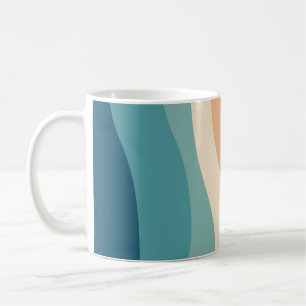 Färgfull dekoration i stil vågar kaffemugg