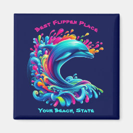 Färgfull delfin Stänk Magnet
