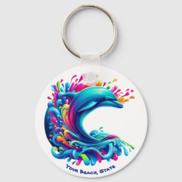 Färgfull delfin Stänk Nyckelring